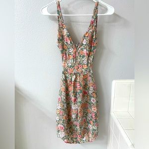 Reformation floral mini/backless dress